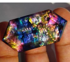 Natural 41.90 Ct  Ammolite Fancy Cut Opal-Like Organic Loose Doublet Gemstone . picture
