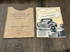 Vintage 1940s Chrysler Owner’s Instruction Book Manual/Envelope D-8741 S-7 C-28 picture