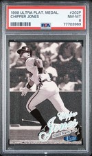 1998 FLEER ULTRA PLATINUM MEDALLION #202P CHIPPER JONES #/100 PSA 8 NM-MT picture