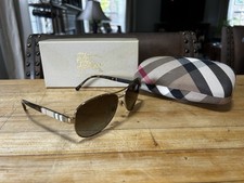 Burberry BE 3080 1145/T5 Polarized Aviator Sunglasses / Made Italy / Case Box picture