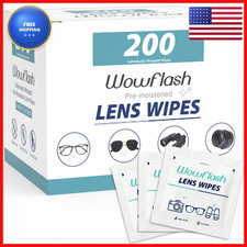 Wowflash 200 Count Lens Wipes For Eyeglass Lens Cleaning Wipes Pre-Moistened picture
