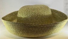 Vintage Georgi Metallic Gold Raised Brim Hat Great Condition picture