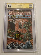 TEENAGE MUTANT NINJA TURTLES #1 CGC SS 8.0 Sketch & Signed By Kevin Eastman 1985 picture