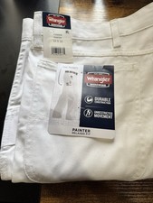 Wrangler Workwear #11827 NEW Men's White Relaxed Fit Tool Pocket Painter Pants picture