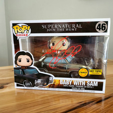 ⭐SUPERNATURAL FUNKO RIDE: Jared Padalecki signed BABY w/SAM CHASE Hot Topic  JSA picture