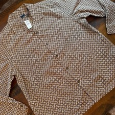 Todd Snyder Brown Dobby Chore Shirt Mens XXL Geometric Cotton SH1480980 NWT picture