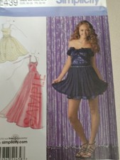 Simplicity 2439 Misses Formal Homecoming Prom Dresses Sizes 4 6 8 10 12 picture