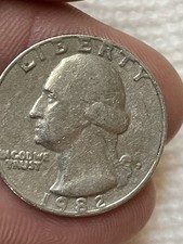 RARE 1982 D ERROR Quarter DD, In God We Trust, Filled Mint Mark, Letters on Edge picture