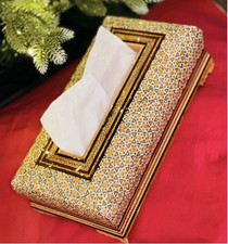 Handmade Persian Khatam Tissue Box Cover Wooden Inlay Home Decor Gift picture