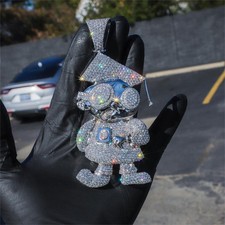 2.60Ct Round Cut Real Moissanite Custom Cartoon Pendant 14K White Gold Plated picture