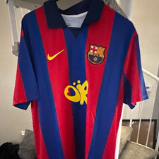 Nike FC Barcelona Red Blue Striped Soccer Jersey Shirt FCB picture