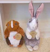 Vintage 2002 Blockbuster Video Mascot Plush Lot - Carl Rabbit & Ray Guinea Pig picture