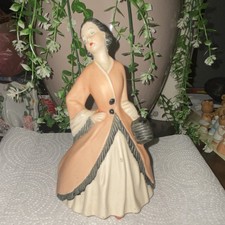 Vintage Ceramic Lady Muff Figurine Mid Century Japan Kitschy picture