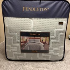 Pendleton Comforter Set Full Queen Kiva Steps 90x92 Sky Gray Bedding NEW $349 picture