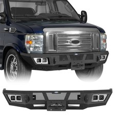 Fit 2008-2026 Ford E-350 Offroad Steel Front Bumper w/ Winch Plate & LED Lights picture