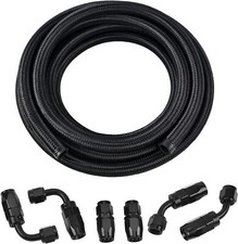 Manguera de combustible de nailon trenzado AN6 CPE de 10 pies color negro US NEW picture