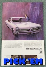 1967 Pontiac Automobile Sleek Beautiful GM MCM Vintage Print Ads Pick Em picture