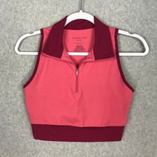 Sincerely Jules Crop Polo Top Small Tennis Preppy Golf Yoga Sporty Pickleball picture