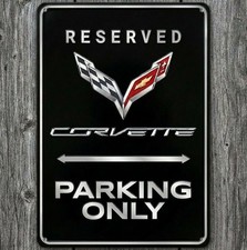 Reserved Corvette Parking Only 8 x 12 Novelty Metal Sign Made In USA New picture