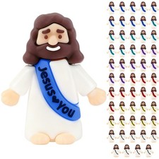 54 Pack Little Jesus Figurines in Bulk, Pocket Jesus Loves You, Jesus Small picture