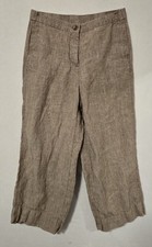 J.Jill Love Linen Flax Wide Leg Cropped Pants Size S 100% Linen Lagenlook picture
