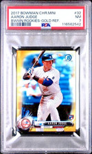 2017 Bowman Chrome Minis Rookies /50 Gold Refractor #32 Aaron Judge RC SSP PSA 7 picture