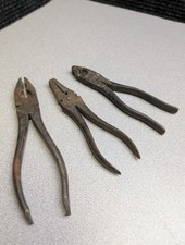 Vintage 3Pc Plier Lot Climbing Lineman Made In Germany picture