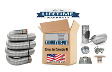 4 INCH DIAMETER STAINLESS STEEL CHIMNEY LINER KITS picture