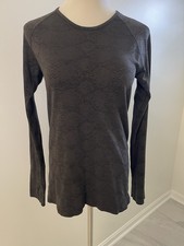 Athleta Printed Long Sleeve Top Grey/Black Size Large #530968 Casual picture