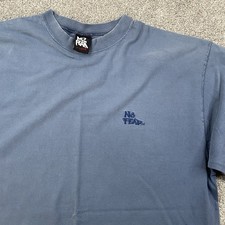 Vintage No Fear Tee T-Shirt 90s USA XL Sun Faded Skater Blue Grunge Punk Work picture