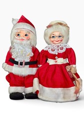 Vtg 1960's Christmas Mr & Mrs Santa Claus Dolls 14