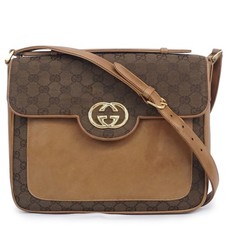 GUCCI GG Interlocking GG Canvas 2WAY Shoulder Handbag Brown Vintage Old Gucci picture