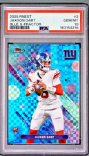 2025 TOPPS FINEST BLUE X-FRACTOR #2 JAXSON DART ROOKIE RC /99 PSA 10 POP. 2 picture
