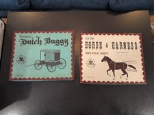 Vtg 1964/67 Pennsylvania Dutch Buggy and Olde Tyme Horse And Harness Set Of 2 picture