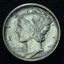 1918 D 10C Mercury Dime AU ~ 26170 picture