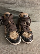 Coach High Top Sneakers Brown Signature C Logo picture