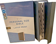 NIV MAGNETIC CLOSURE LARGE PRINT 11.5pt THUMB INDEX Personal Bible BkLeathersoft picture