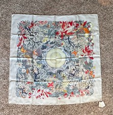 NWT Hermès Au Coeur de la Vie 90 Silk Cream Scarf, Aline Honore -  w/Box picture