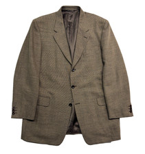 vtg 90s Canali Propasta 52R 42R Brown Micro Houndstooth Blazer Jacket Sport Coat picture