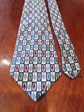 Paul Fredrick Men’s Tie 100% Italian Silk hand tailored in USA white blue red picture