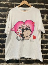 VTG 1997 Betty Boop T-Shirt Heart Graphic White Tee Unisex remake PA10646 picture