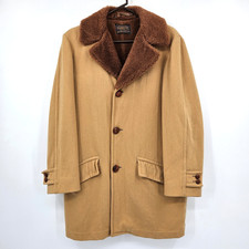Vintage 60's Pendleton Sir Pendleton Faux Fur Collared Coat Jacket Men's Large picture