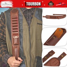TOURBON PU Leather Shotgun Sling Gun Carry Strap 5 Rounds 12GA Ammo Slot Hunting picture