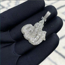 Allah D/VVS 2.23ct Genuine Moissanite Custom Islamic Religious Pendant 925Silver picture