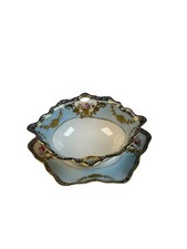 Noritake Antique Porcelain Jam/Condiment Bowl with Matching Under plate. Japan picture