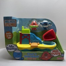 2009 Fisher Price Mr. Men Little Miss Mr. Bump Rude Float N Sink Island Bath Toy picture