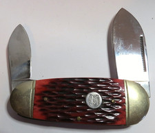 VTG TESTED RR SHARP 2 BLADES FOLDING RED POCKET KNIFE UNUSED picture