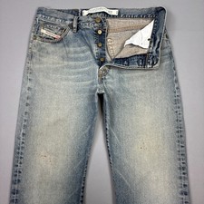 Diesel Jeans Mens 34x32 Blue Kratt Button Fly Denim Pants Washed Out Faded Italy picture