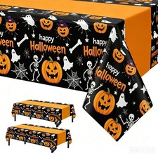 Halloween Decorations, 2 Pack Disposable Plastic Black Orange picture