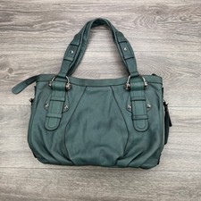 Vintage B. Makowsky Green Pebbled Leather Slouchy Shoulder Bag Handbag Zip Y2K picture